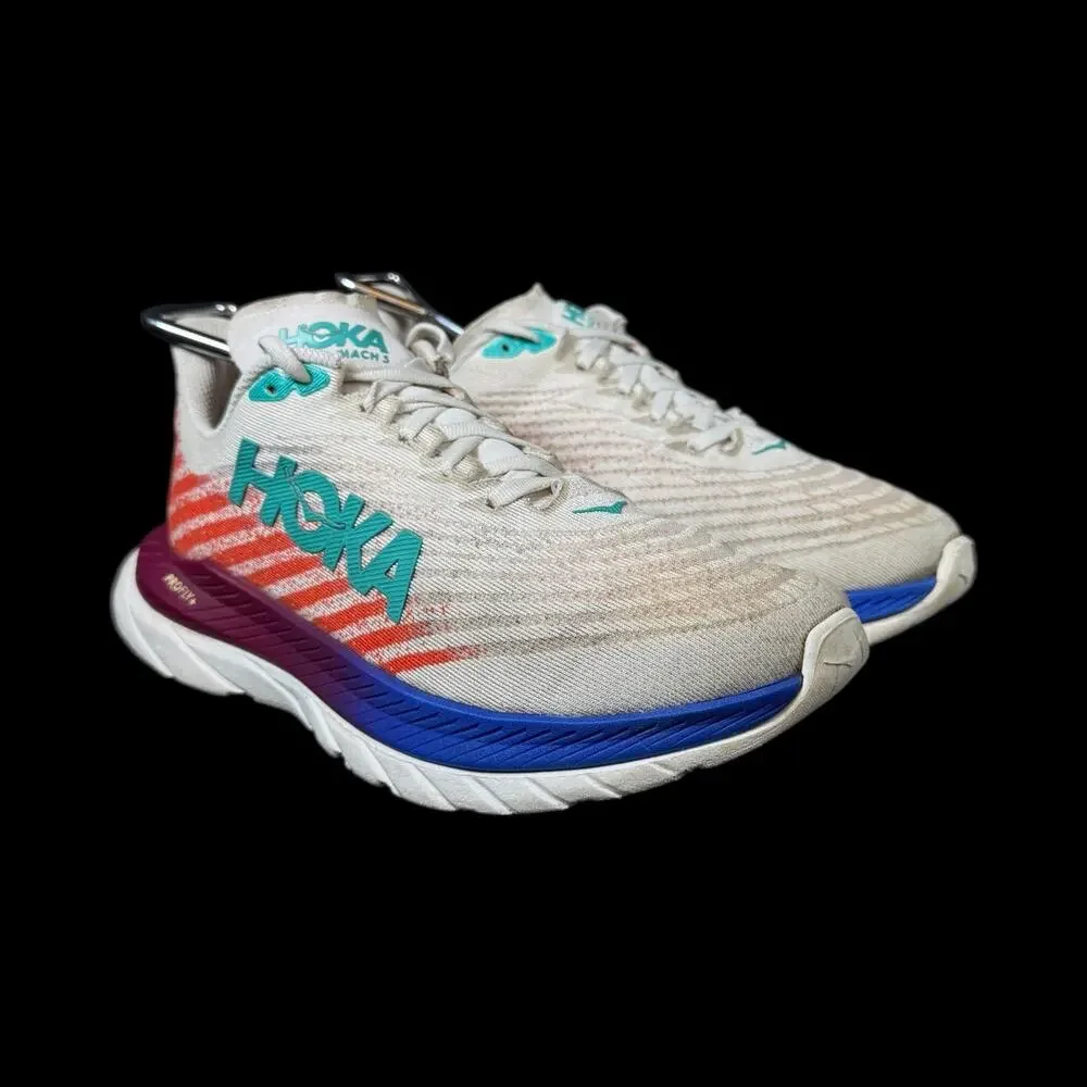 Size 7.5 B - Hoka One One HOKA W Mach 5 White women's running/walking shoes